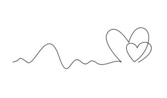 Hearth love continuous line hand writing illustration vector