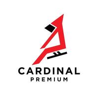 cardenal pájaro moderno sencillo logo diseño vector