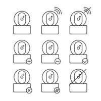 cctv camera icon line set collection design vector