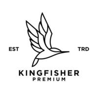 Kingfisher Bird Line logo icon design illustration vector