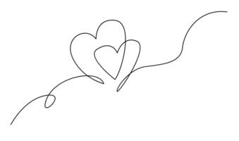 Hearth love continuous line hand writing illustration vector