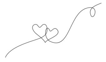 Hearth love continuous line hand writing illustration vector