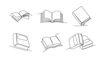 continuo línea Arte dibujo de libro ilustración vector