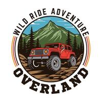 Overland adventure vehicle vector illustration, perfect for t shirt design