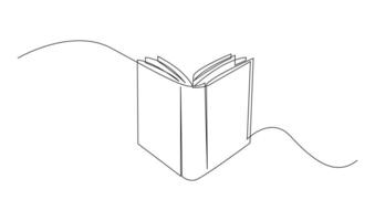 Continuous line art drawing of book illustration vector