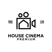 casa hogar estudio película cine vídeo logo icono diseño ilustración vector