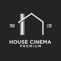 casa hogar estudio película cine vídeo logo icono diseño ilustración vector