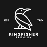 Kingfisher Bird Line logo icon design illustration vector