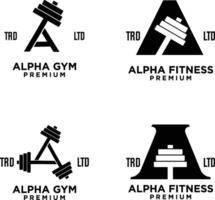 gimnasio aptitud letra un logo icono diseño vector