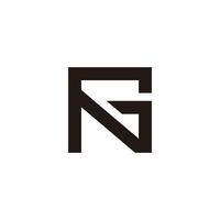 letter ng simple geometric square line logo vector