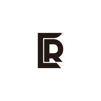 letter cr unique simple geometric font logo vector