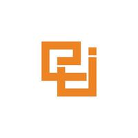 letter ej linked linear geometric logo vector