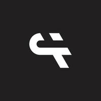 letter ct simple geometric motion logo vector