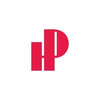 letter hp stripes linked simple logo vector