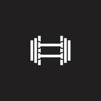 abstract dumbells stripes line logo vector