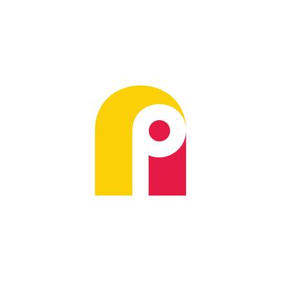 letter pi colorful fun geometric logo vector