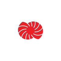 shine red sun swirl geometric simple logo vector