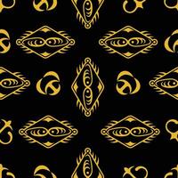 gold ink ethnic objects seamless pattern vector