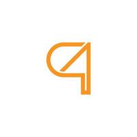 letter q arrow geometric line logo vector