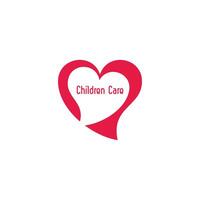 love heart child care symbol vector