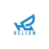 letter he blue helium geometric simple logo vector