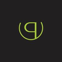 letter q green smile symbol logo vector