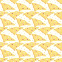Seamless pizza pattern. Black and white pizza background. Doodle vector pizza illustration. Fast food vector pattern