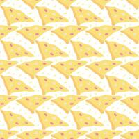 Seamless pizza pattern. Black and white pizza background. Doodle vector pizza illustration. Fast food vector pattern