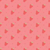 Seamless strawberries pattern. Doodle vector with red strawberries icons. Vintage strawberries pattern
