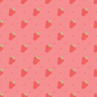 Seamless strawberries pattern. Doodle vector with red strawberries icons. Vintage strawberries pattern