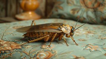 AI generated Lampshade Scare, Fake Roach Prank for April Fool's, A Frightful Delight photo