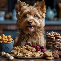 AI generated During National Pet Day, pets get special treats and toys to celebrate. photo