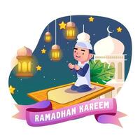 Ramadán niños ilustración vector