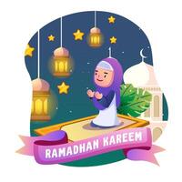 ramadan kids illustration vector