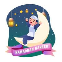 Ramadán niños ilustración vector