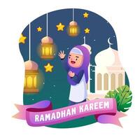 ramadan kids illustration vector