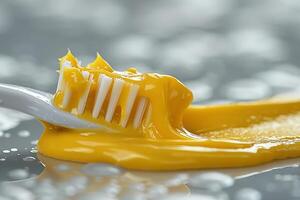 AI generated April Fool's Day Mustard Toothpaste Trick, Comedy, Surprise, and Laughter photo