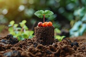AI generated Whimsical Edible Dirt Dessert, April Fool's Day Treat with a Twist photo