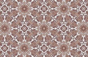 White and brown royal floral design pattern vector