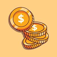 gold coins cartoon vector illustration.