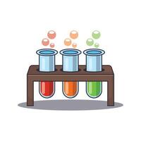 Test tube cartoon vector illustration.