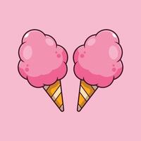 cartoon vector illustration of cotton candy.