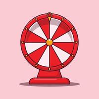 Lucky wheel, wheel of fortune cartoon vector illustration.