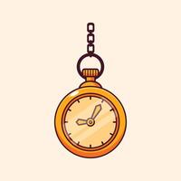 cartoon vector illustration of pocket watch.