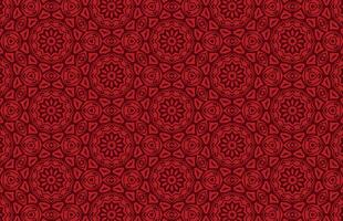 Red floral design pattern vector