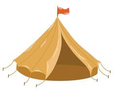 Camping Tent. Hiking, hunting, fishing canvas. Tourist Tent vector flat hand draw illustration isolated on the white background