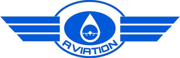 aviation emblem and wing icon logo design vector