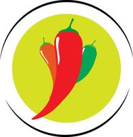 Chili pepper spicy on plate icon vector design