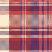 Invite check fabric plaid, apartment textile vector background. Border seamless pattern texture tartan in red and magenta colors.