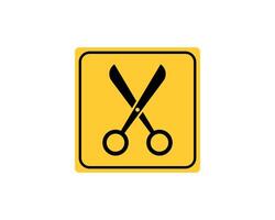 Scissor icon. Scissors vector design element or logo template. Isolated on white background.